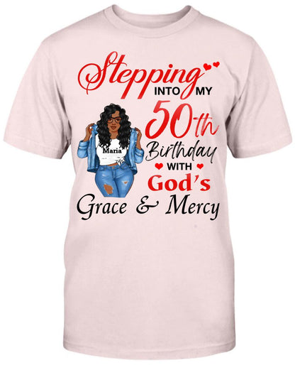 50 Birthday T-shirt With God's Grace & Mercy