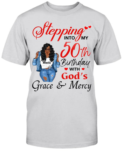 50 Birthday T-shirt With God's Grace & Mercy