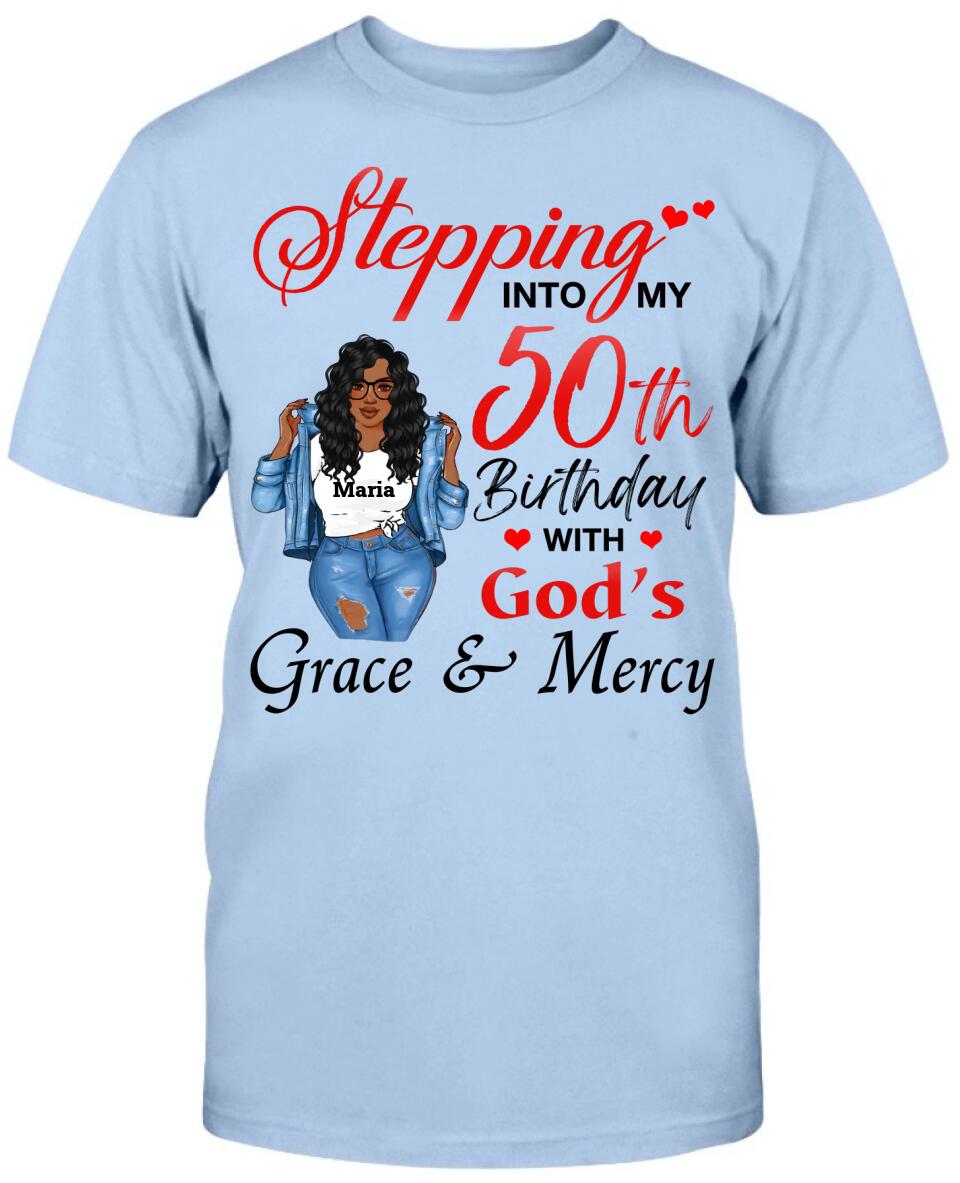 50 Birthday T-shirt With God's Grace & Mercy