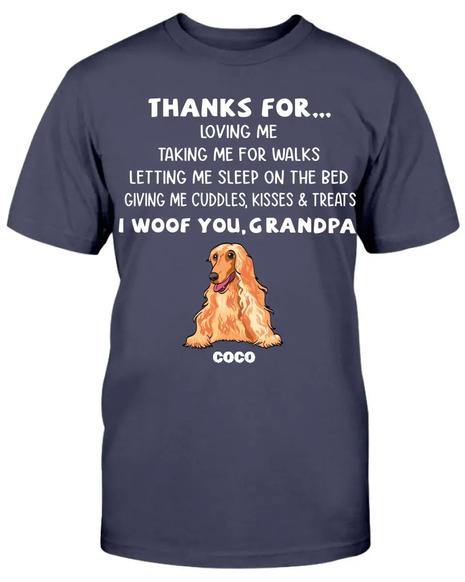 I Woof You Grandpa, Funny Dogs Personalized Shirt, Custom Gifts for Dog Lovers copy