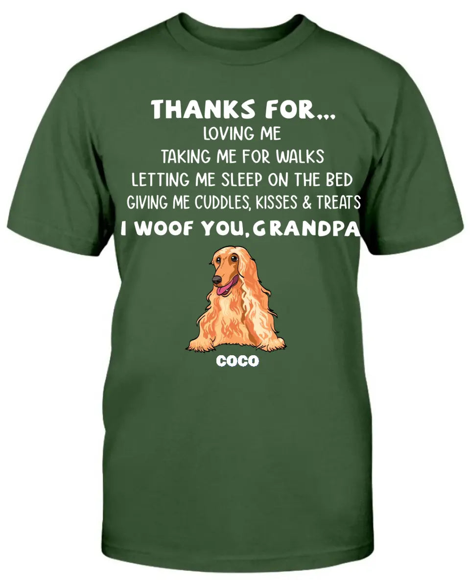 I Woof You Grandpa, Funny Dogs Personalized Shirt, Custom Gifts for Dog Lovers copy