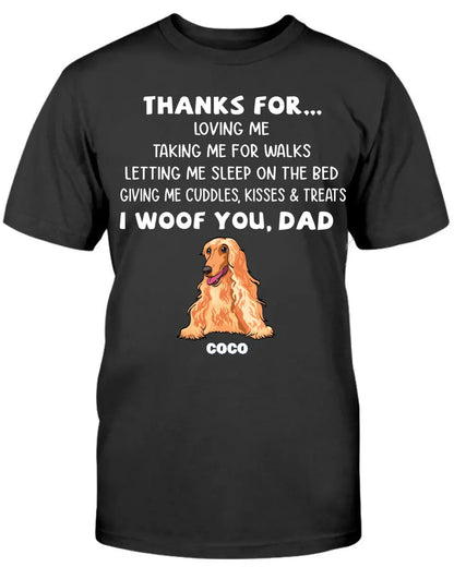 I Woof You Dad, Funny Dogs Personalized Shirt, Custom Gifts for Dog Lovers copy