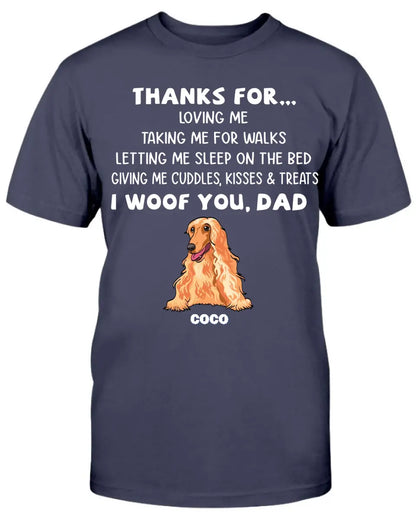 I Woof You Dad, Funny Dogs Personalized Shirt, Custom Gifts for Dog Lovers copy