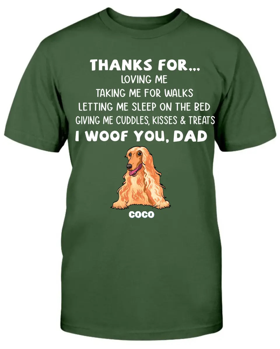 I Woof You Dad, Funny Dogs Personalized Shirt, Custom Gifts for Dog Lovers copy